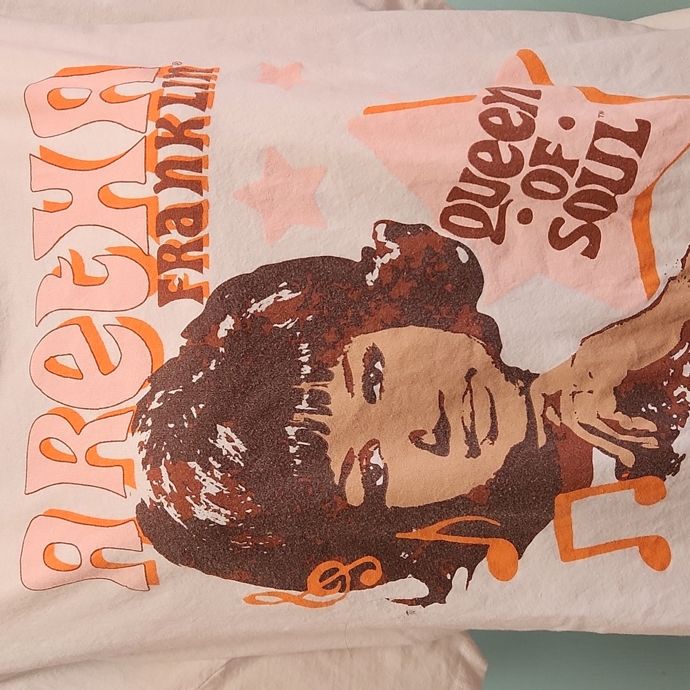 Aretha Franklin Queen of Soul white Tee shirt - Picture 4 of 9